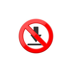 No download sign icon isolated on transparent background