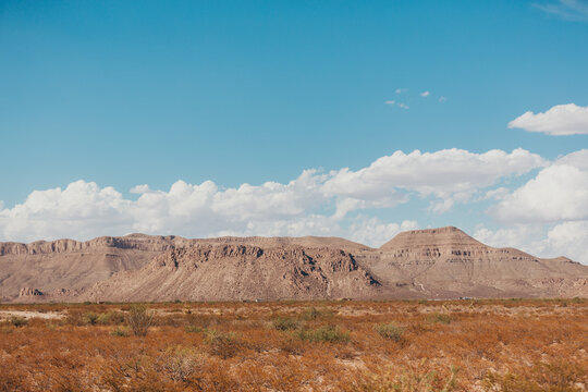 Mountain Range Seen from Hueco Tanks State Park in El Paso, Texas