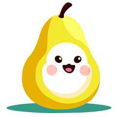 Pear, a cute and juicy fruit, graces the canvas of nature with its wholesome beauty.