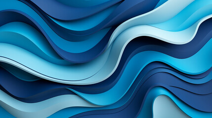 blue paper cut shapes. 3d abstract background