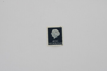 Dark Blue Netherlands Vintage Stamp