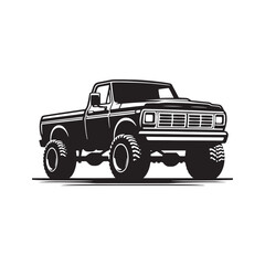 Truckin' Tales: Pickup Truck Silhouette Vector Set for Rustic Designs and Country-themed Projects. Pickup truck illustration.