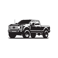 Truckin' Tales: Pickup Truck Silhouette Vector Set for Rustic Designs and Country-themed Projects. Pickup truck illustration.