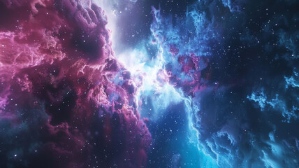 Fototapeta na wymiar Cosmic nebula, depicting the vibrant and mysterious expanse of interstellar space.