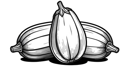 Coloring page - Eggplant, coloring book style, Generative AI, Generative, AI