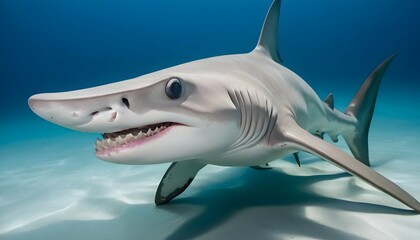 A Close Up Of A Hammerhead Sharks Unique Head Sha