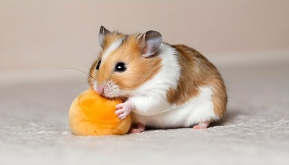 A Hamster Cuddling With Its Favorite Toy