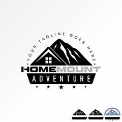 Logo design graphic concept creative premium vector stock icon abstract emblem mountain and roof house adventure. Related to home travel hotel lodging