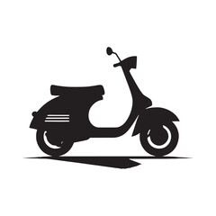 Scooter Silhouette Vector for Urban Commute Designs and City Lifestyle Projects. Scooter illustration, Vespa vector