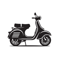 Scooter Silhouette Vector for Urban Commute Designs and City Lifestyle Projects. Scooter illustration, Vespa vector