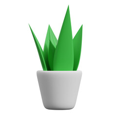 cactus in pot. furniture and home decor 3d icon.