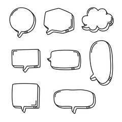 3d Black and white color speech bubble balloon, think frame border speak talk text box banner, flat design vector illustration