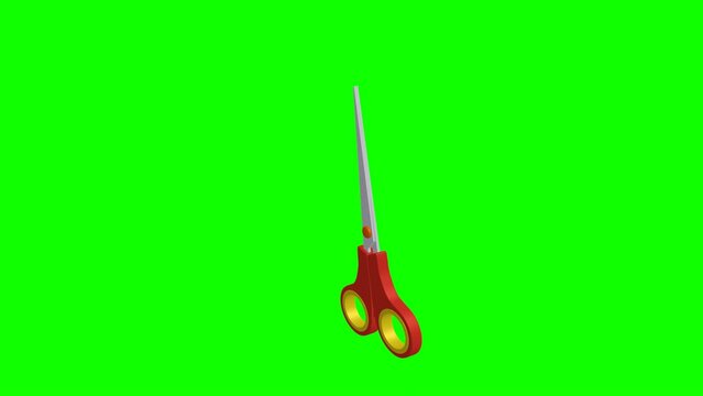 green screen 3d red scissors illustration