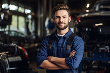 Fototapeta premium Car service man