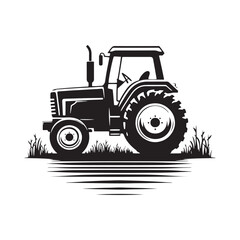 Farm Workhorses: Tractor Silhouette Vector for Agricultural Designs and Rural-themed Projects. Tactor illustration vector.