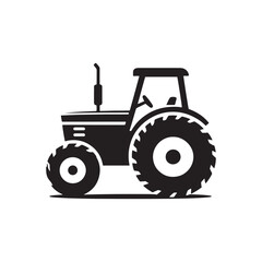 Farm Workhorses: Tractor Silhouette Vector for Agricultural Designs and Rural-themed Projects. Tactor illustration vector.