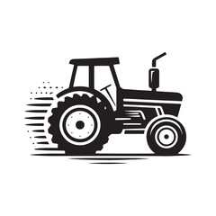Farm Workhorses: Tractor Silhouette Vector for Agricultural Designs and Rural-themed Projects. Tactor illustration vector.
