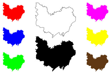 Hechuan city (People's Republic of China, PRC) map vector illustration, scribble sketch Hechuan map