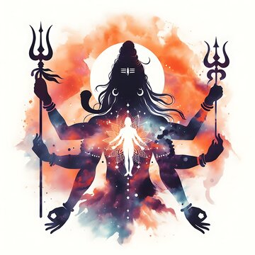 Lord Shiva containing the whole universe energy