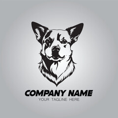 a dog logo company image vector with head dog illustration symbol design

