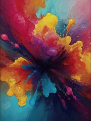 abstract colorful background with fractal explosion, abstract paint color splash, abstract colorful background with splashes