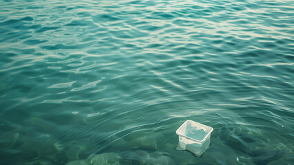 A Plastic Container in the Sea