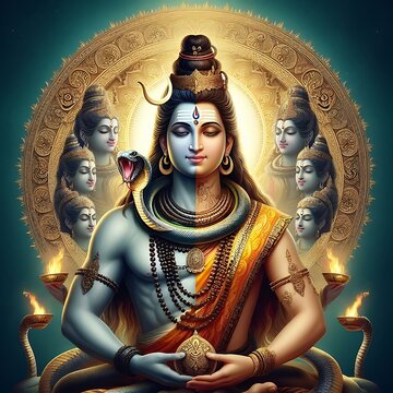 Body Fusion illustration of Lord Shiva and Goddess Parvati