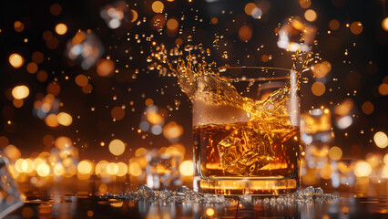 A Splash of Whiskey in the Night - obrazy, fototapety, plakaty
