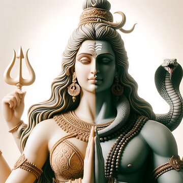 Body Fusion illustration of Lord Shiva and Goddess Parvati