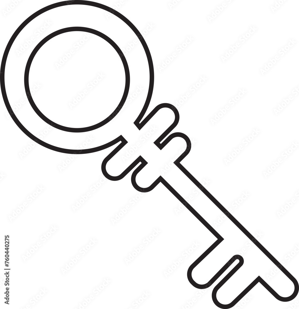 Poster key icon in trendy line style editable stock. key symbol for your web site design and mobile app. se