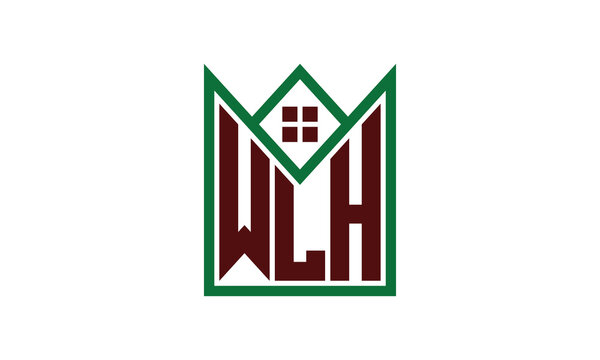 WLH initial letter real estate builders logo design vector. construction, housing, home marker, property, building, apartment, flat, compartment, business, corporate, house rent, rental, commercial