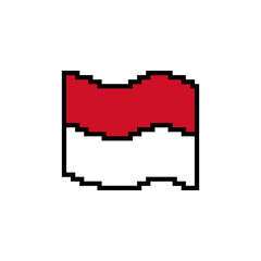 Pixel Art Monaco Flag