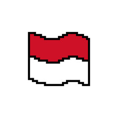 Fototapeta premium Pixel Art Monaco Flag