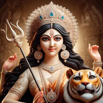 Goddess Durga Navratri Illustration