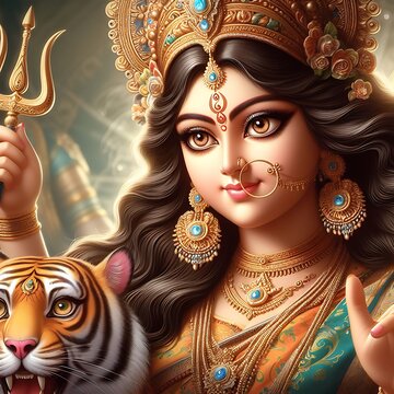 Goddess Durga Navratri Illustration
