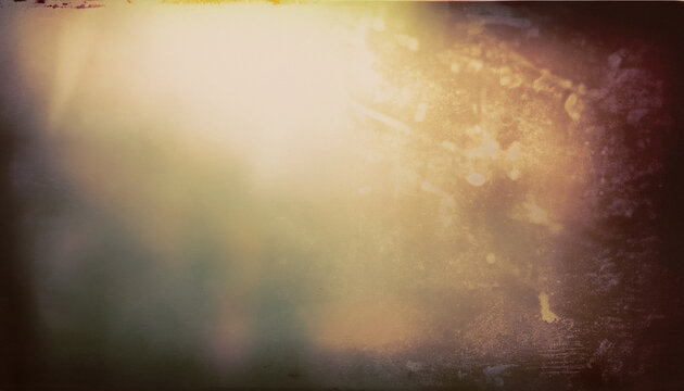 Vintage distressed blurry old photo background with light leaks