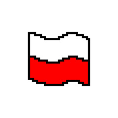 Pixel Art Poland Flag