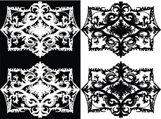decorated white and black curled elements - 760442691
