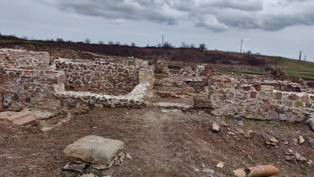 View over Deultum .An ancient city and bishopric in Thrace. It was located at the mouth of the River Sredetska on the west coast of Lake Mandrensko,near the city of Burgas