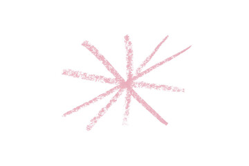 pink pencil strokes isolated on transparent background