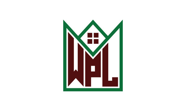 WPL initial letter real estate builders logo design vector. construction, housing, home marker, property, building, apartment, flat, compartment, business, corporate, house rent, rental, commercial
