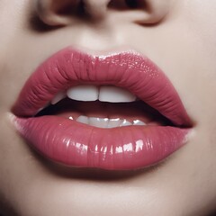 Obraz premium close up portrait of a woman lips