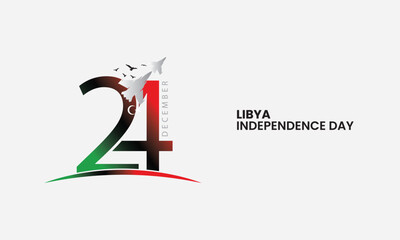Libya independence day, 24 December typography design for social media banner, poster, vector illustration.