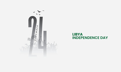 Libya independence day, 24 December typography design for social media banner, poster, vector illustration.