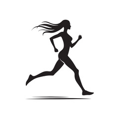 Fototapeta na wymiar Running Lady Silhouette Vector Set for Fitness Designs and Active Lifestyle Projects, Running lady Illustration.