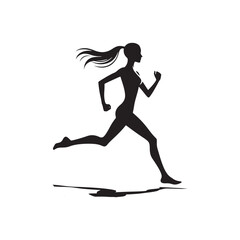 Fototapeta na wymiar Running Lady Silhouette Vector Set for Fitness Designs and Active Lifestyle Projects, Running lady Illustration.