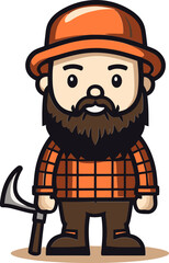Classic Lumberjack Lifestyle with Plaid Shirt Vector