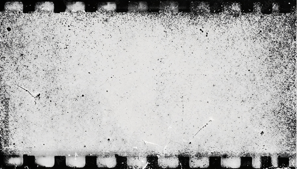 Poster Abstract dirty or aging film frame. Dust particle and dust grain texture or dirt overlay use effect for film frame with space for your text or image and vintage grunge style.