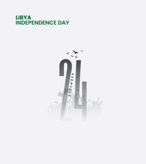 Libya independence day, 24 December typography design for social media banner, poster, vector illustration.