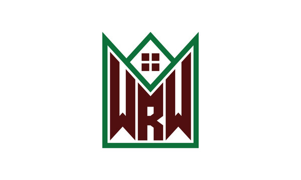 WRW initial letter real estate builders logo design vector. construction, housing, home marker, property, building, apartment, flat, compartment, business, corporate, house rent, rental, commercial